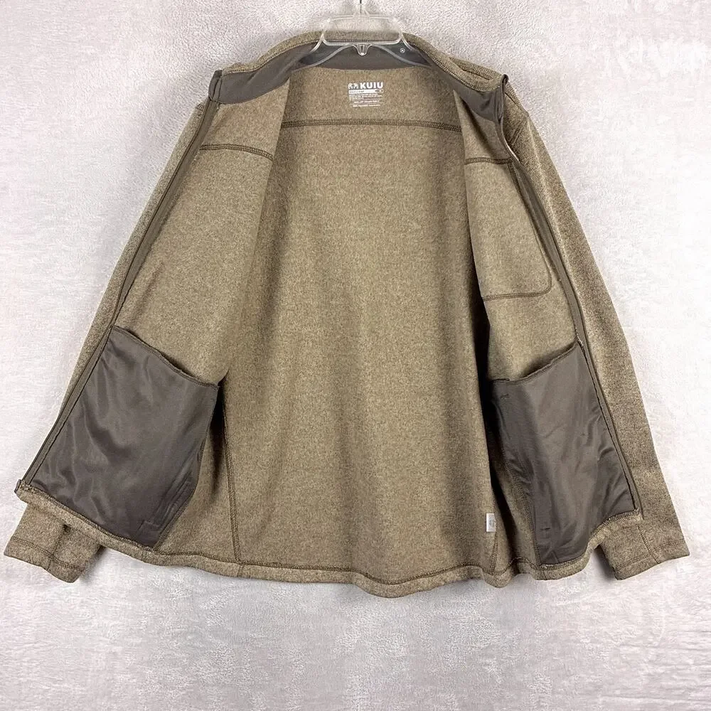 Kuiu Sweater Mens L Brown Fleece Base Camp Full Zip Hunting Outdoors Hiking